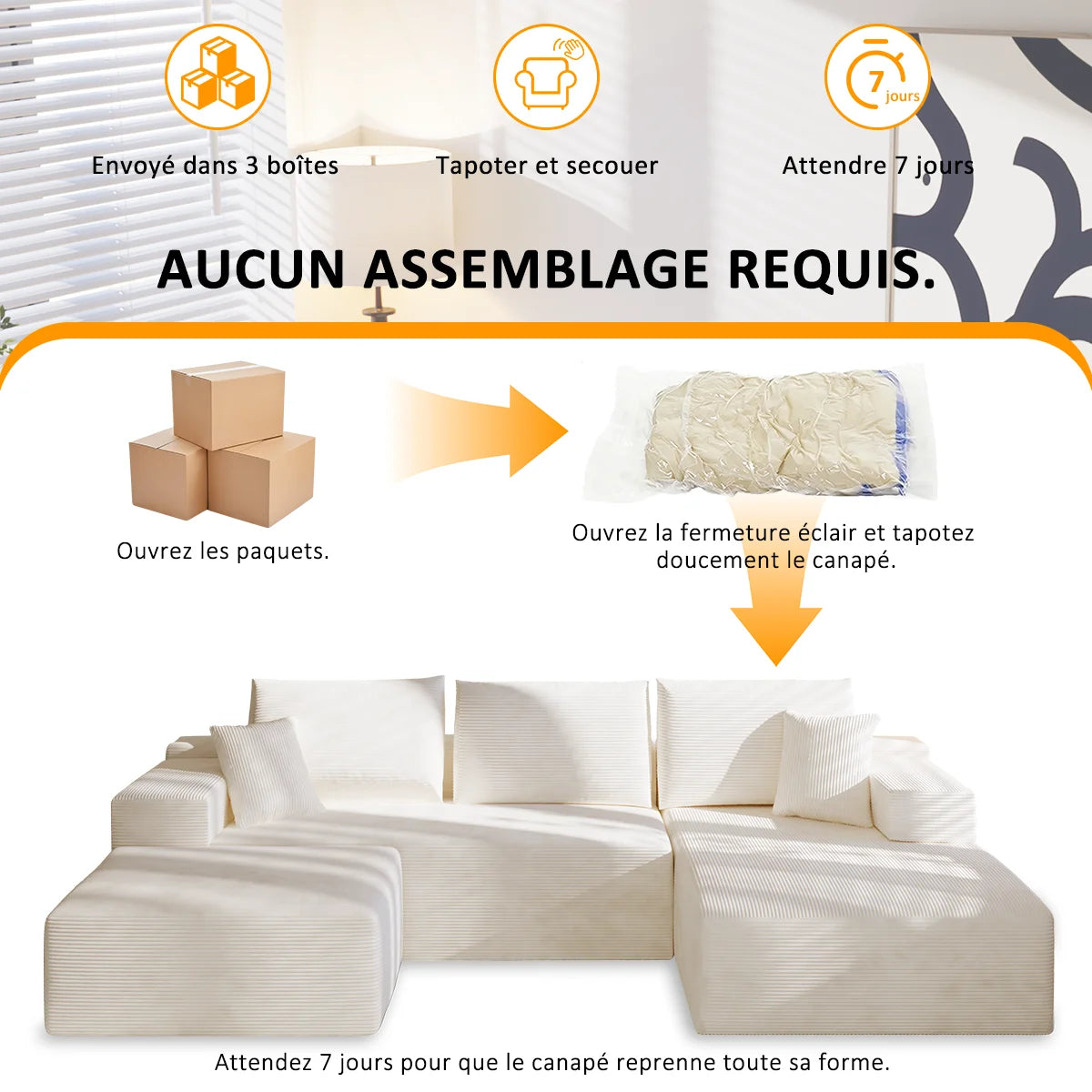 Canapé d’Angle Modulable Prestige