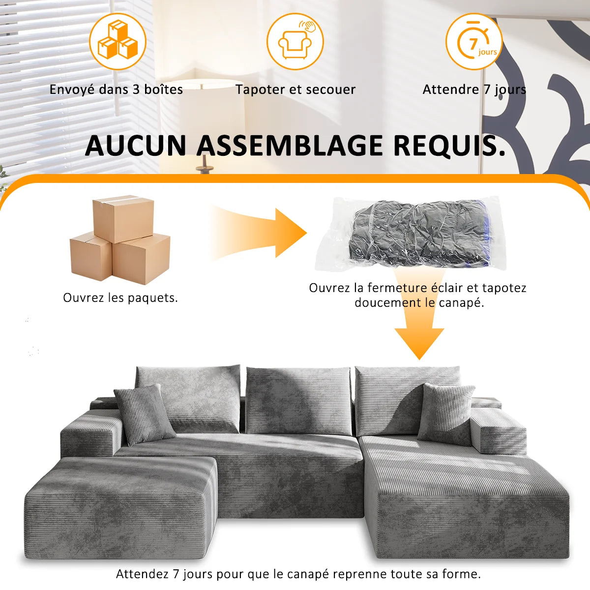 Canapé d’Angle Modulable Prestige