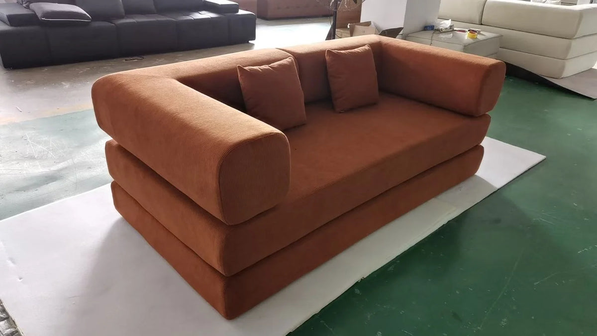 Canapé Prestige modulable en U, velours compressé