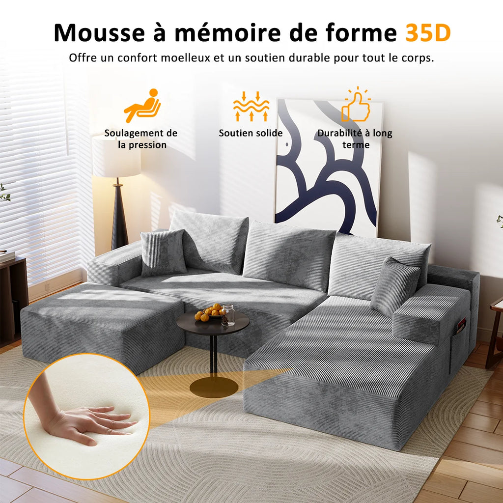 Canapé-Lit Modulable en U Prestige