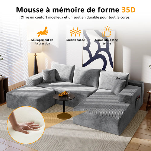 Canapé-Lit Modulable en U Prestige