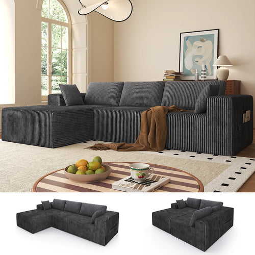 Canapé d'Angle Velours Milano Prestige 278 x 175 cm