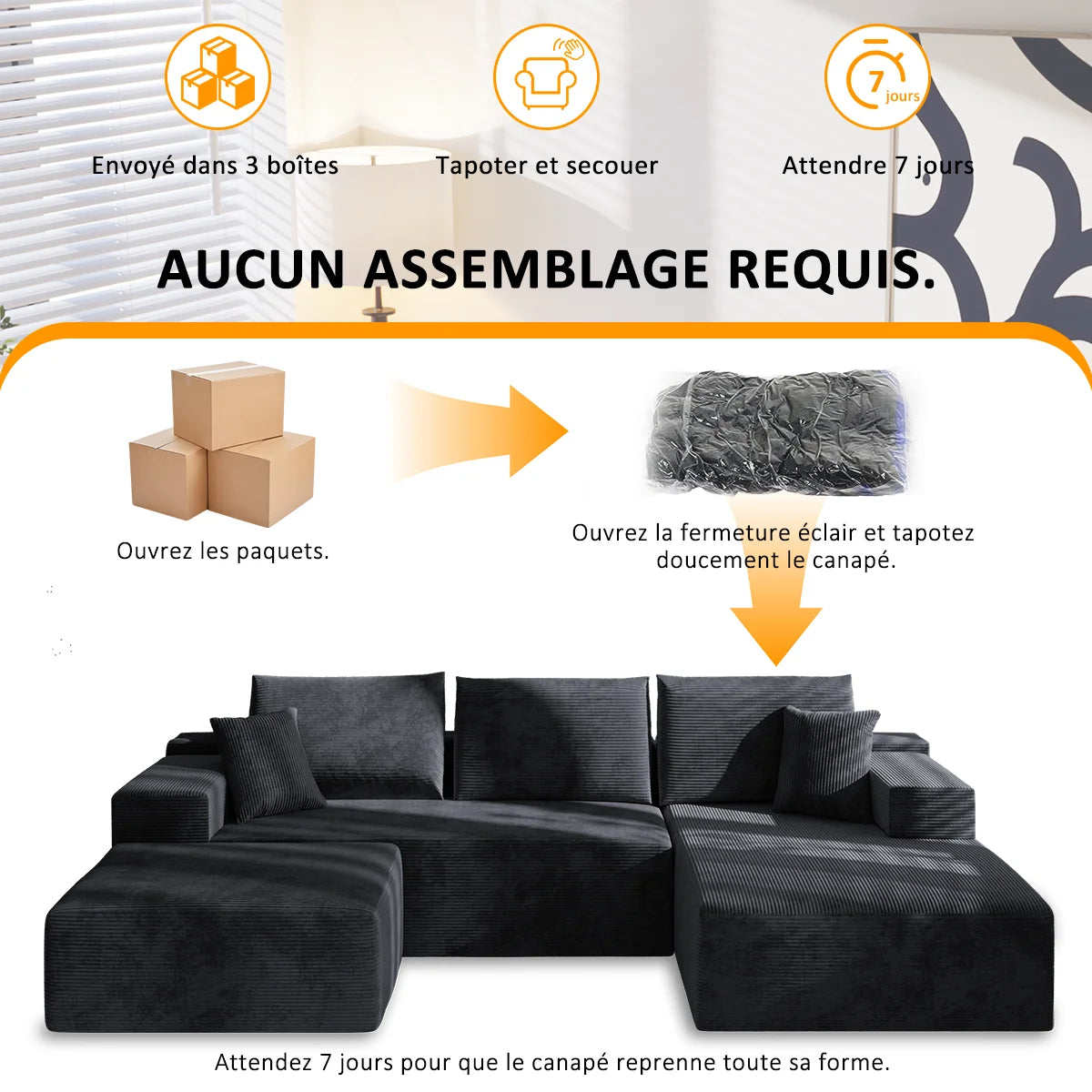Canapé d’Angle Modulable Prestige