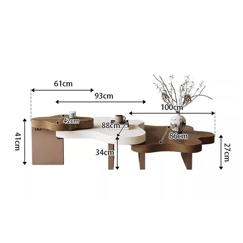 Table Basse Vintage Baroque Prestige en Bois Sculpté