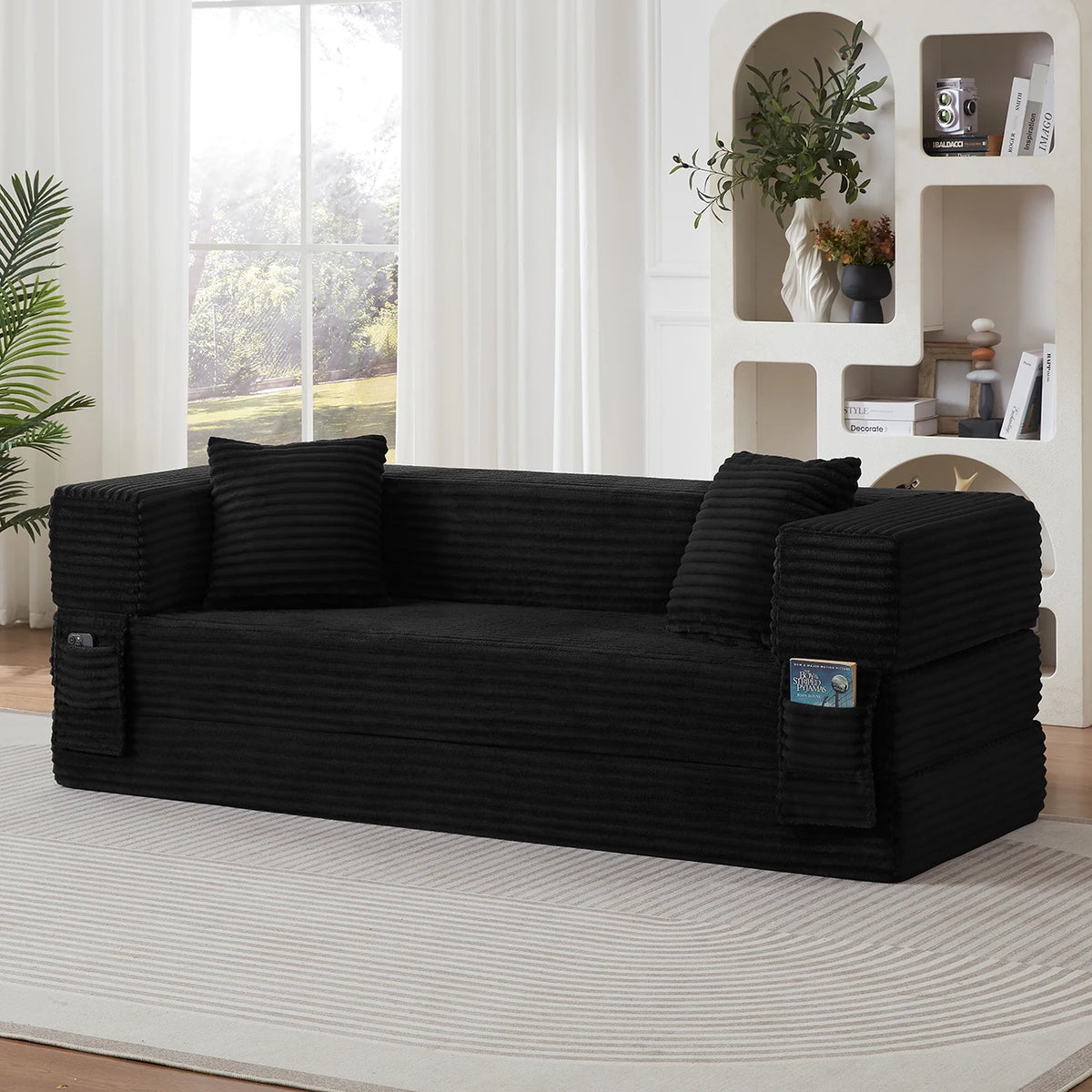 Canapé-lit Prestige pliable et compressé, méridienne en L