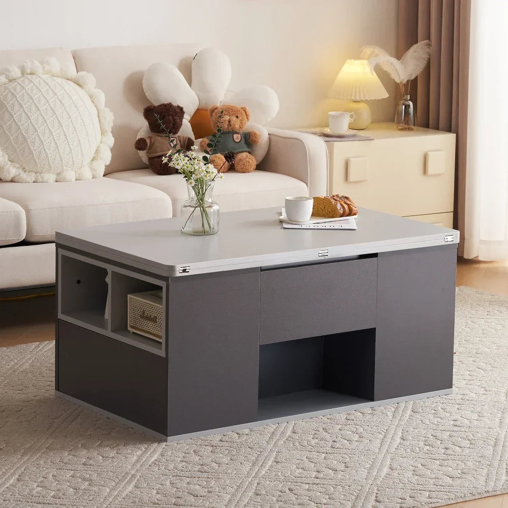 Table Basse Relevable Duo Prestige avec Tiroirs