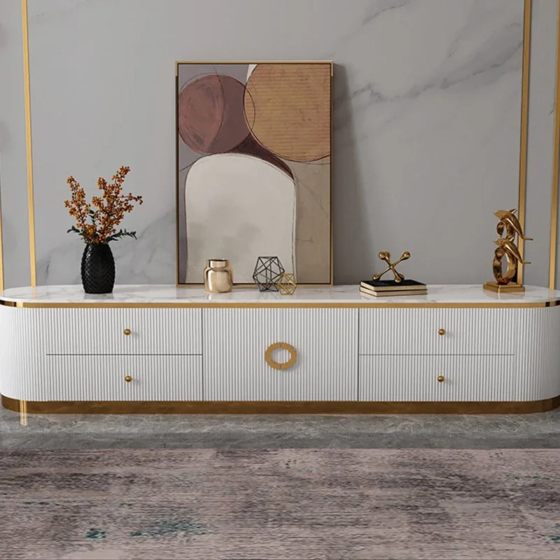 Console TV de Bureau Prestige en Bois avec Rangements
