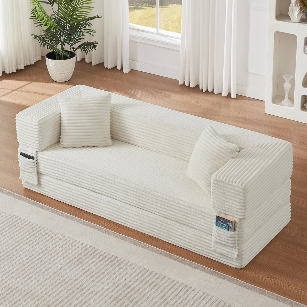 Canapé-lit Prestige pliable et compressé, méridienne en L