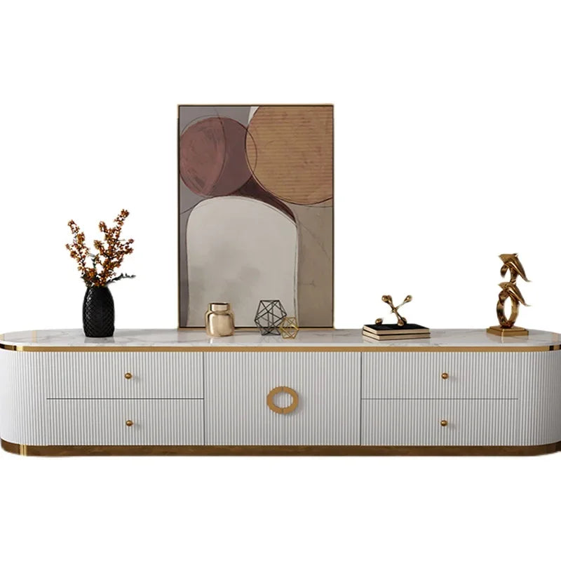 Console TV de Bureau Prestige en Bois avec Rangements