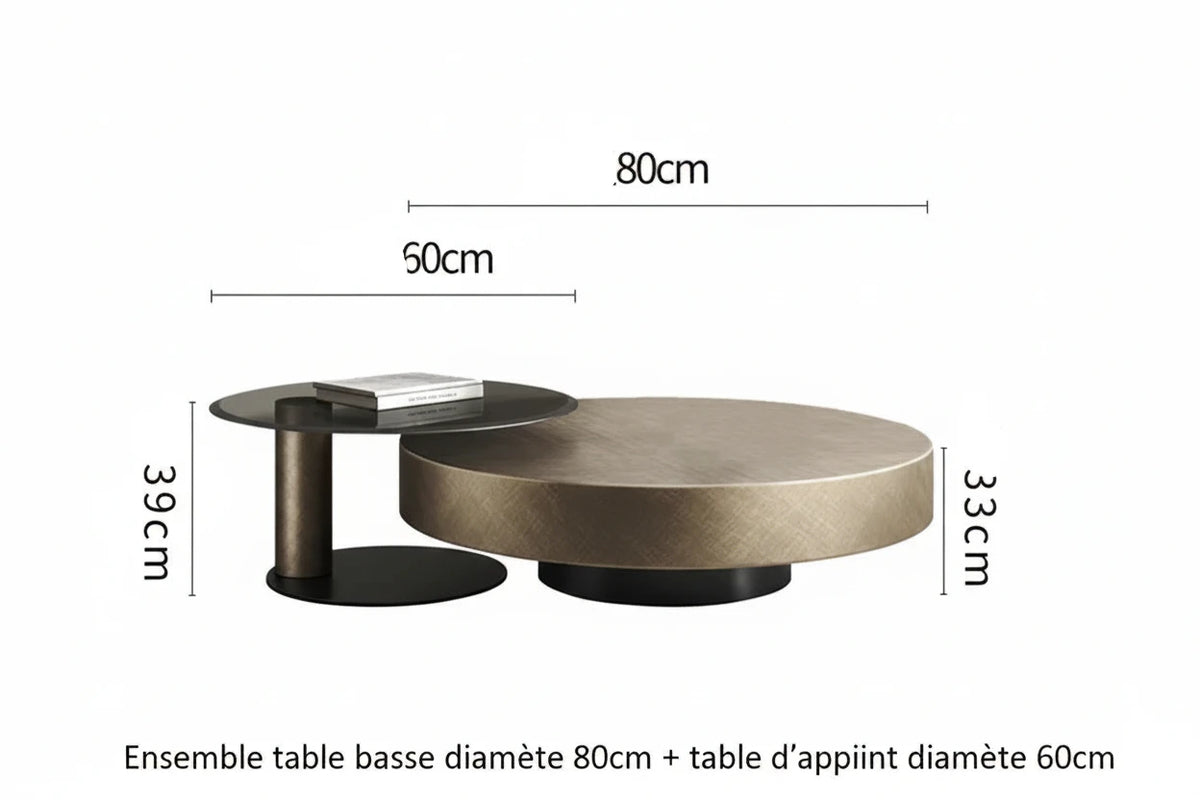 Table Basse Ronde Métal Prestige