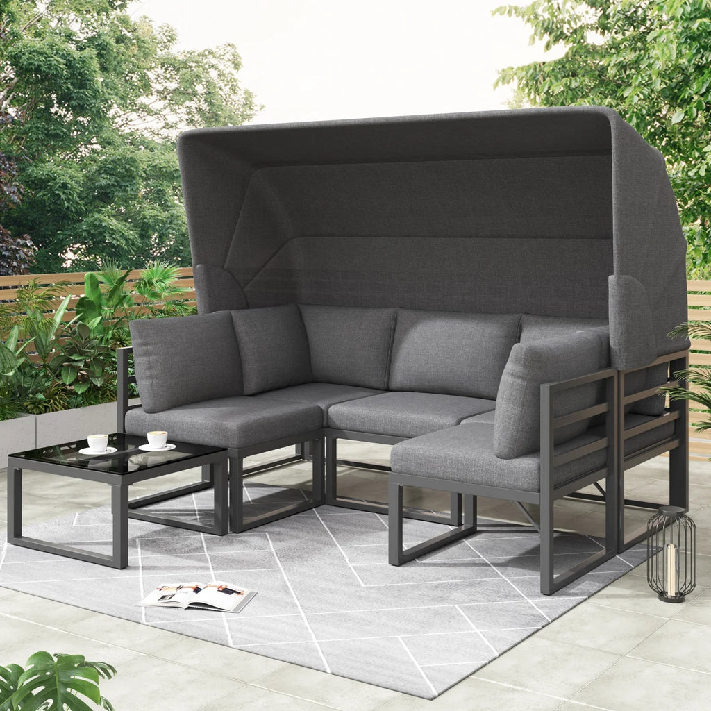 Salon d’extérieur Prestige 4 pièces avec pare-soleil