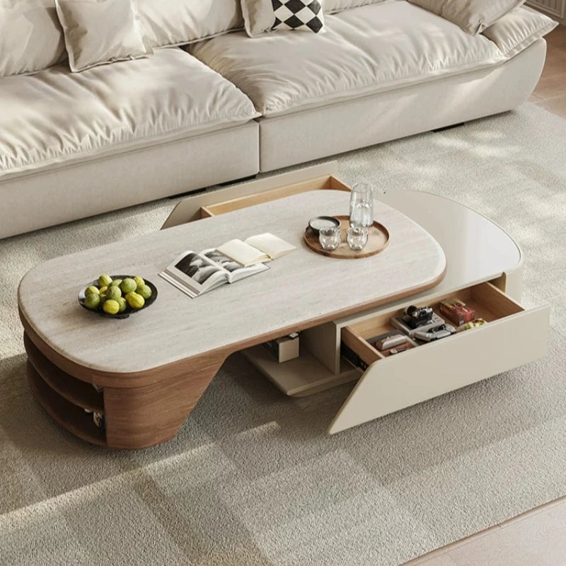 Meuble TV Extensible Prestige à Plateau Effet Pierre