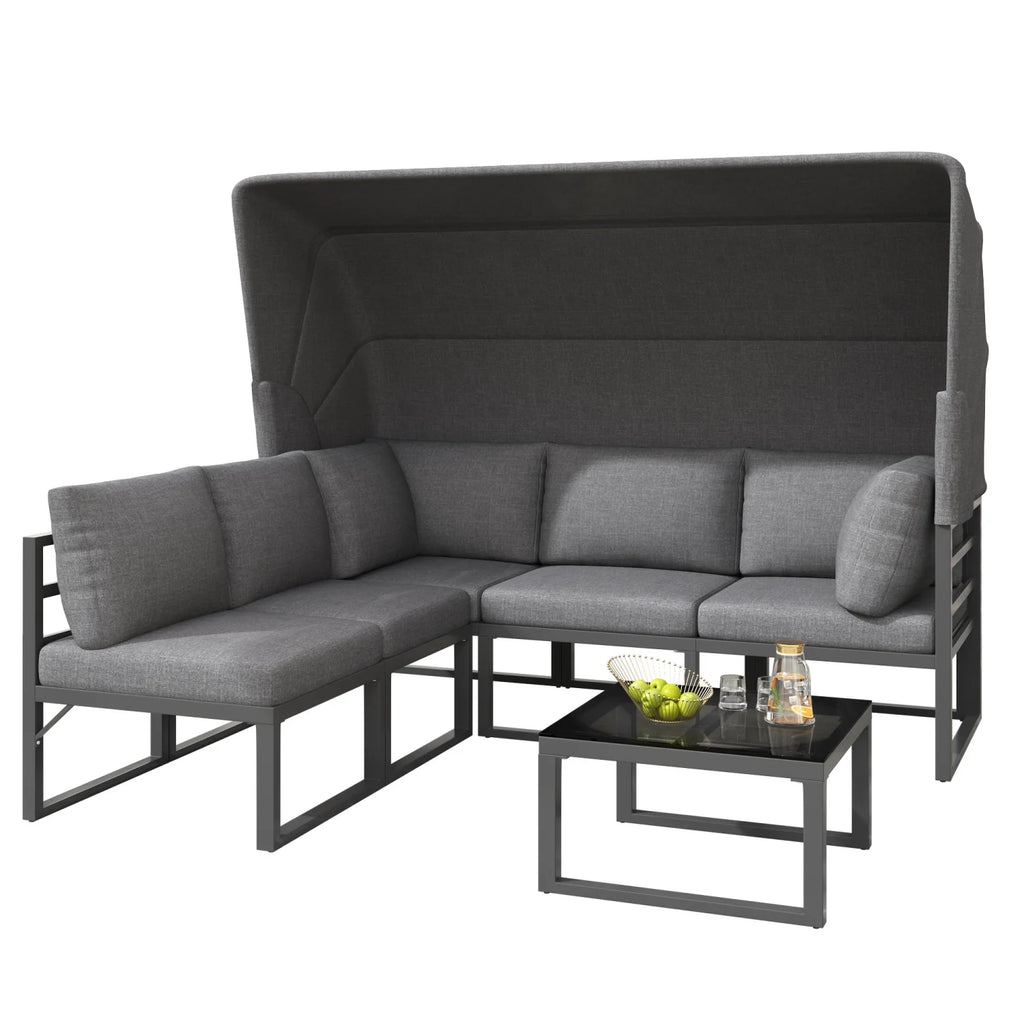 Salon d’extérieur Prestige 4 pièces avec pare-soleil