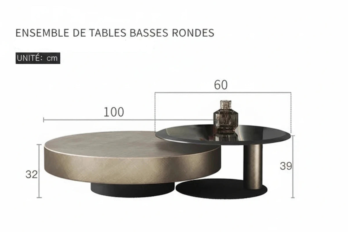 Table Basse Ronde Métal Prestige