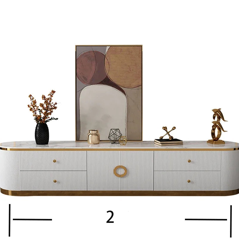 Console TV de Bureau Prestige en Bois avec Rangements