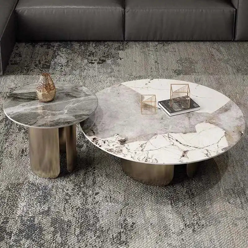 Table Basse Ronde Marbre Nordique Prestige