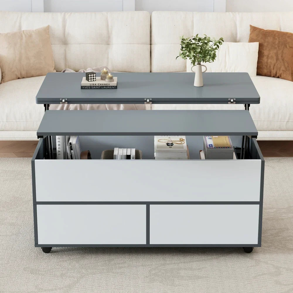 Table Basse Relevable Duo Prestige avec Tiroirs