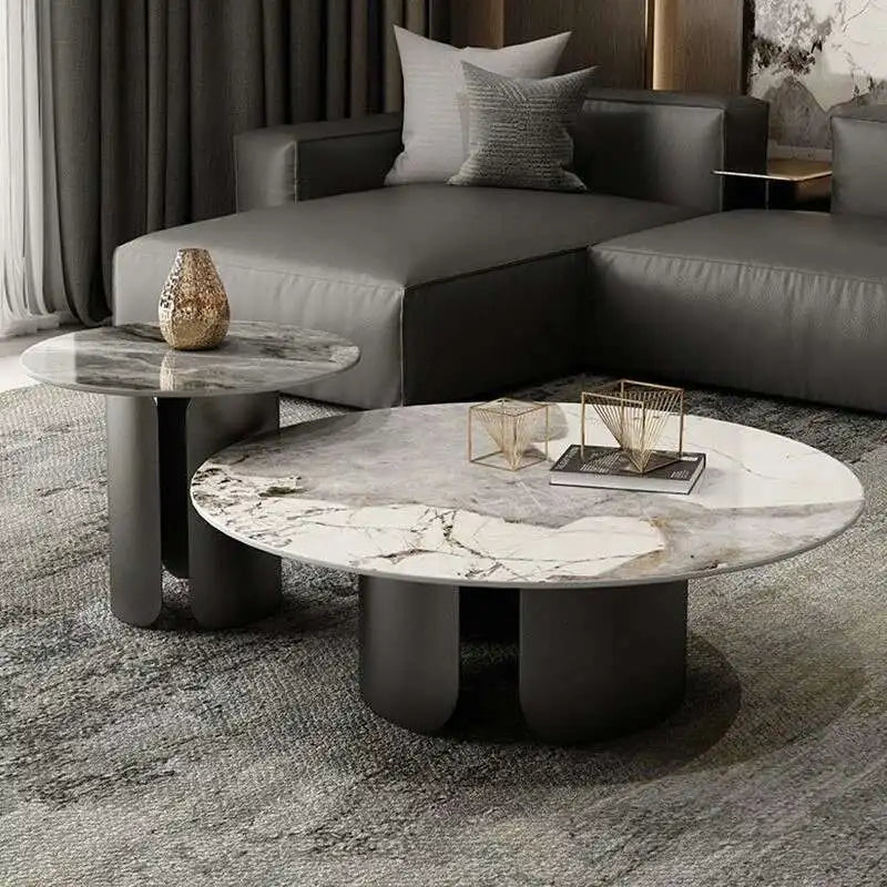Table Basse Ronde Marbre Nordique Prestige