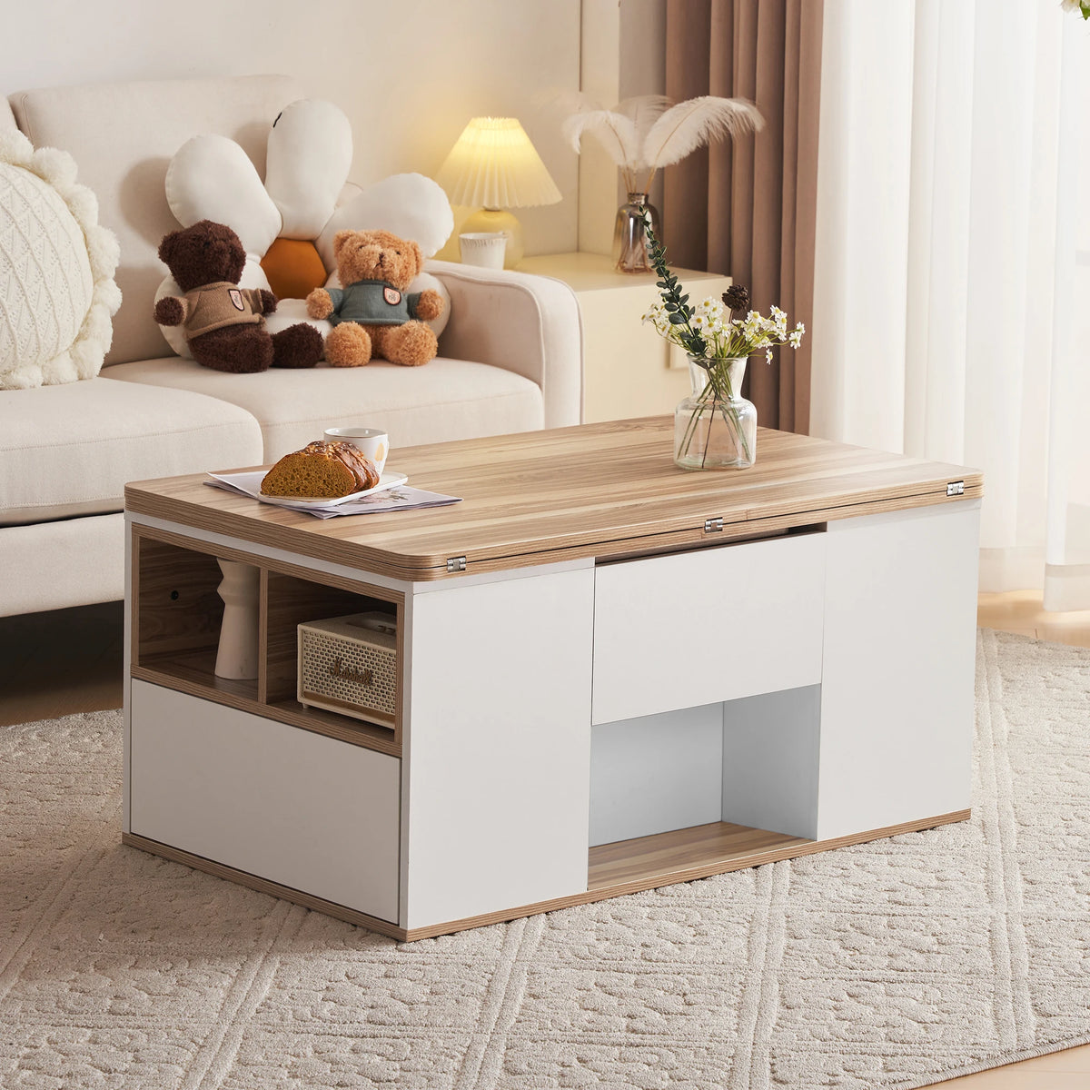 Table Basse Relevable Duo Prestige avec Tiroirs
