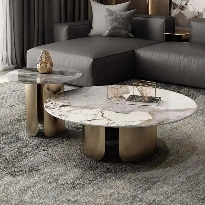 Table Basse Ronde Marbre Nordique Prestige