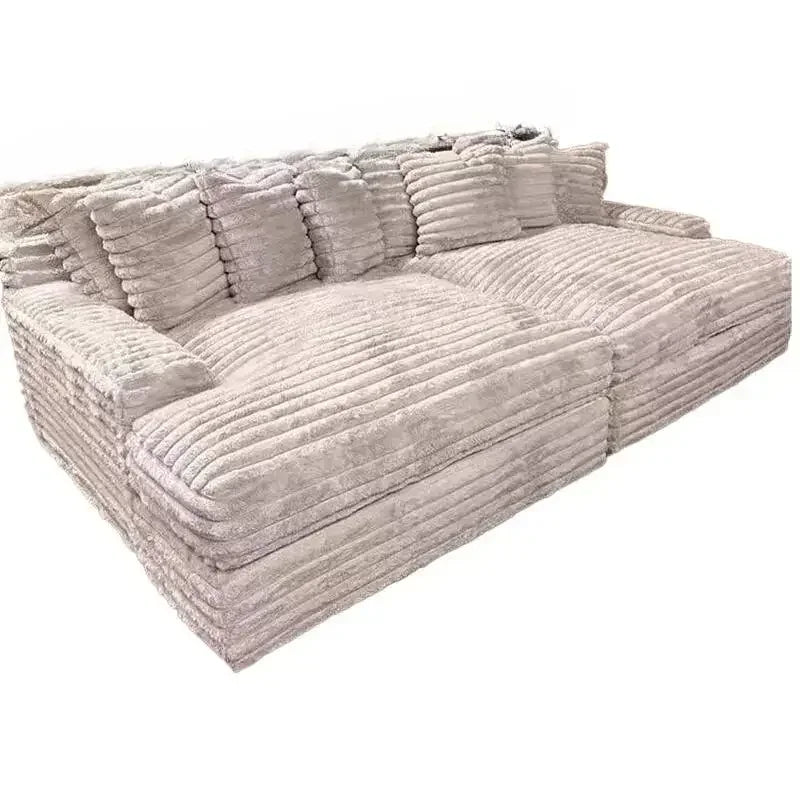 Canapé Droit Sherpa Crème Prestige