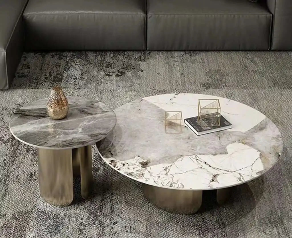 Table Basse Ronde Marbre Nordique Prestige