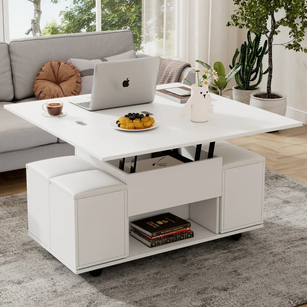 Table Basse Relevable Duo Prestige avec Tiroirs