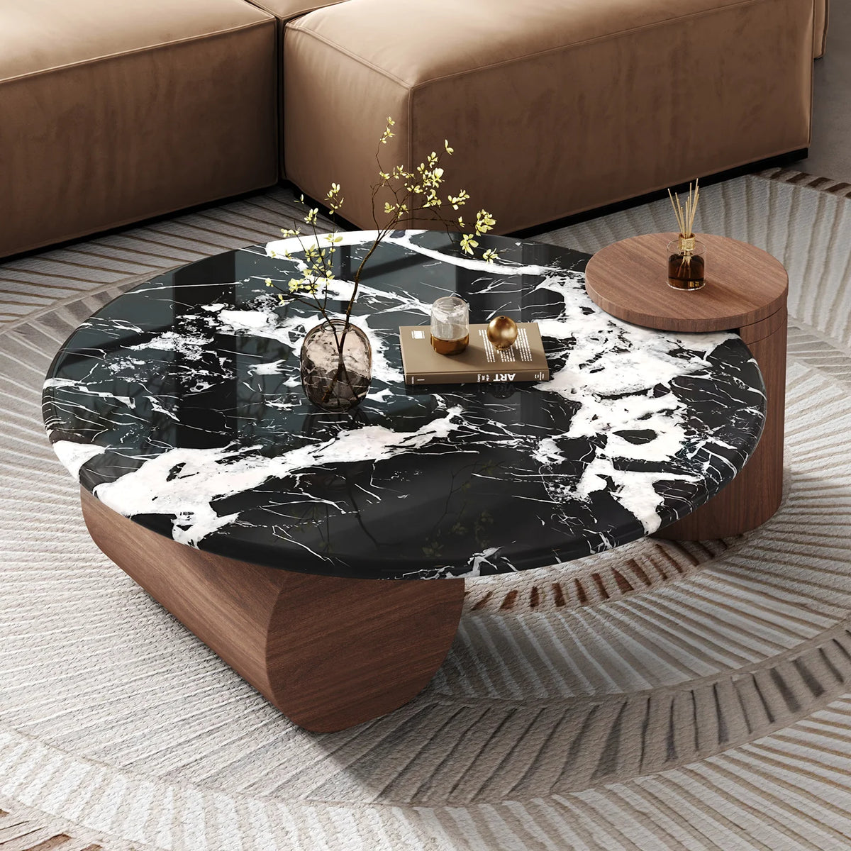 Table Basse Ronde Marbre Prestige