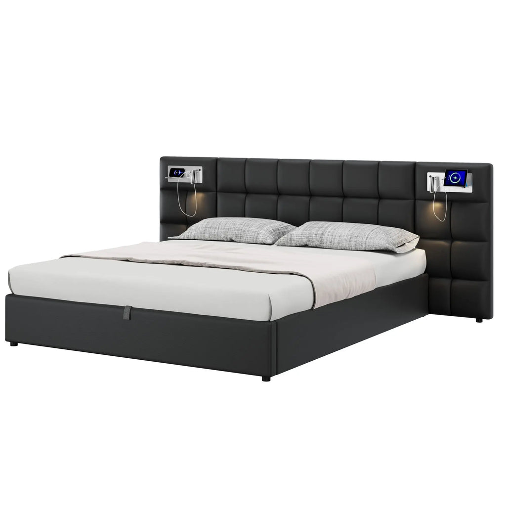 Lit Prestige 180 × 200 cm avec coffre, USB et éclairage