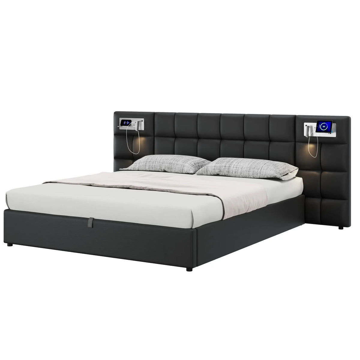 Lit Prestige 180 × 200 cm avec coffre, USB et éclairage