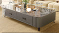 Table basse Prestige avec rangement, finition pierre