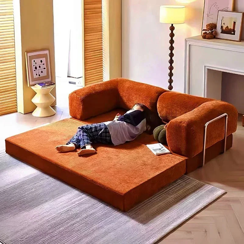Canapé-Lit Pliable Prestige en Velours Côtelé