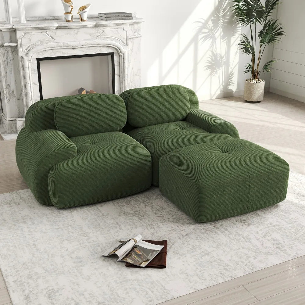 Canapé d'Angle Modulable Como Prestige en Tissu Côtelé