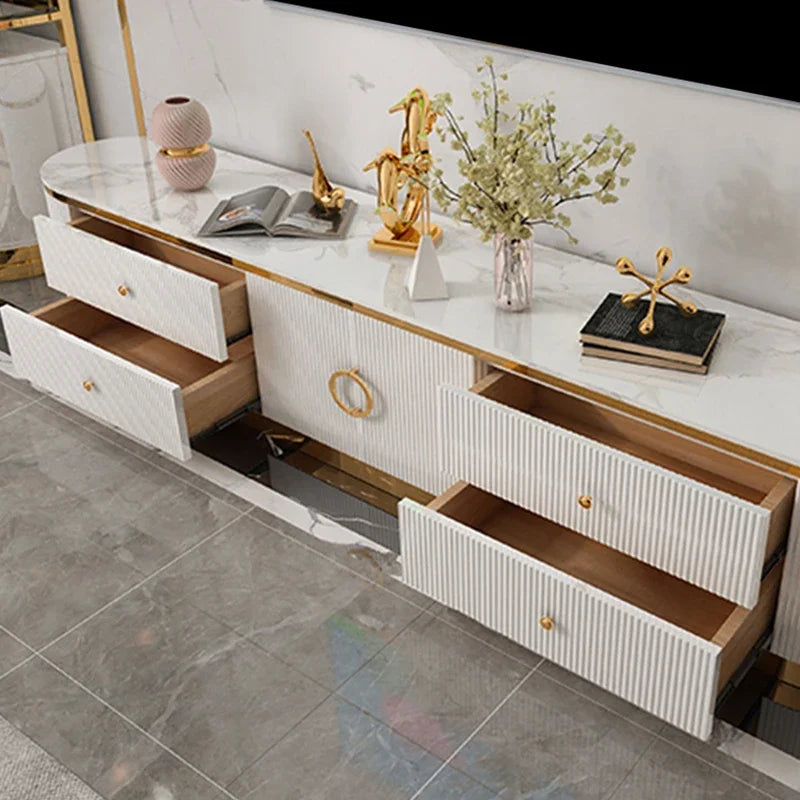 Console TV de Bureau Prestige en Bois avec Rangements