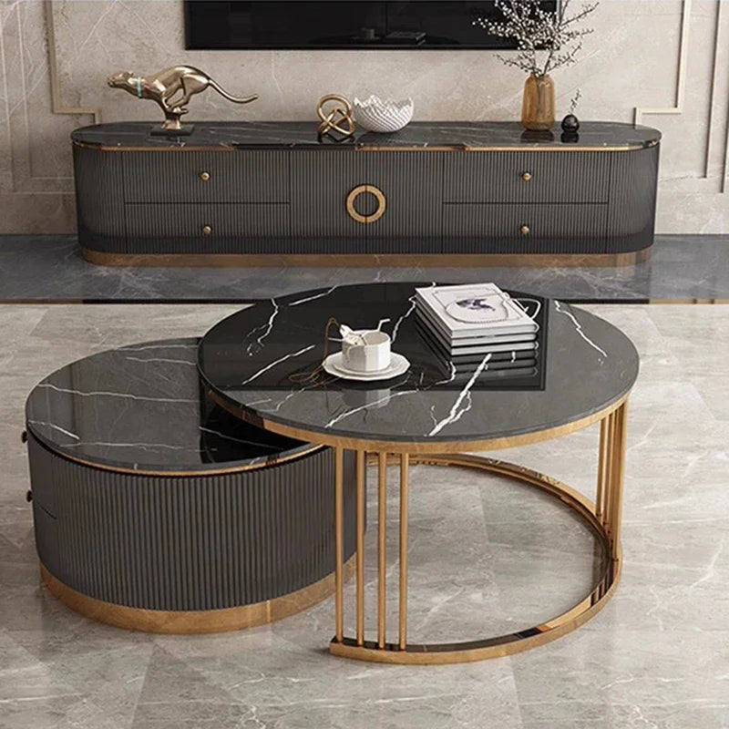 Console TV de Bureau Prestige en Bois avec Rangements